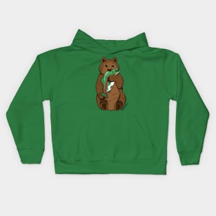 Fishing Bear Kids Hoodie